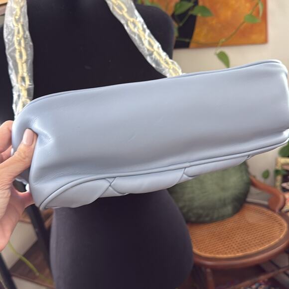 NWT Jules Kae Charlie Periwinkle Quilted Vegan Leather Chain Strap Shoulder Bag - Picture 6 of 8